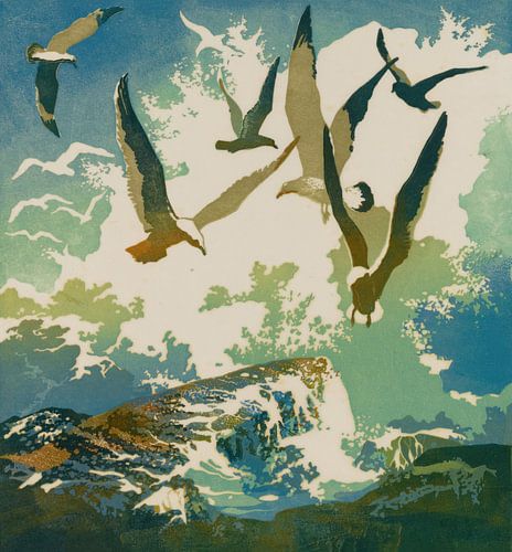 Gulls and Spray, Eva Auld Watson
