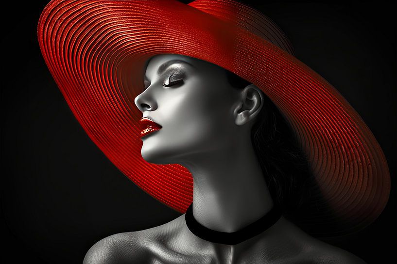 woman with red hat by Egon Zitter