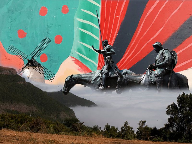 Collage Don Quixote de la Manga by Marianne van der Zee