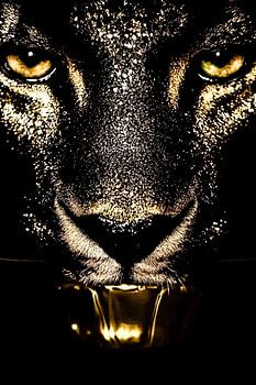 Golden panther in detail