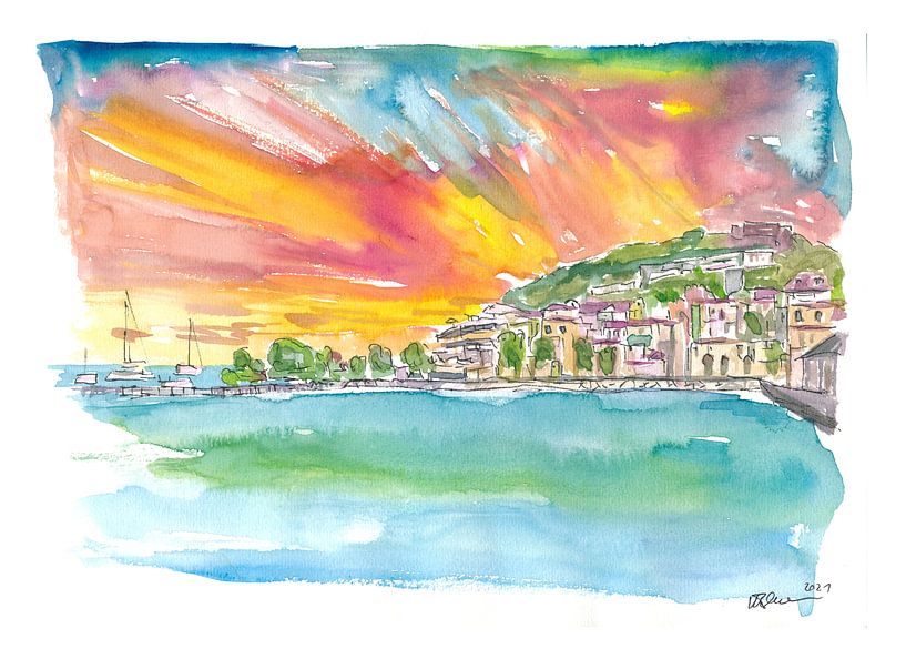 Marigot Waterfront Sunset View in Saint Martin West Indies by Markus Bleichner