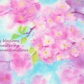 Floral marshmallows haiku by Karen Kaspar