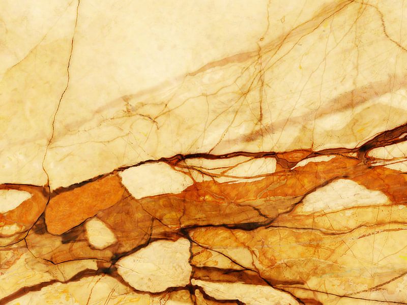 MARBLED ABSTRACT BEIGE ORANGE-v2 by Pia Schneider