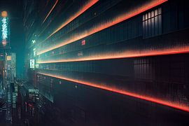 Eine dunkle Nacht in der Neo-Megacity von Josh Dreams Sci-Fi