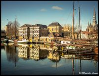 Historische  haven in Gouda