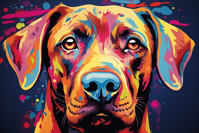 Wunderschöner Hund im Mixed-Media-Pop-Art-Stil von Animaflora PicsStock