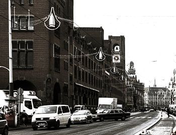 Damrak en beurs van Berlage