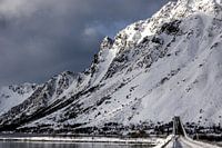 Bridge to snowy mountains
