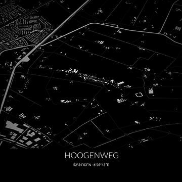 Carte en noir et blanc de Hoogenweg, Overijssel. sur Rezona