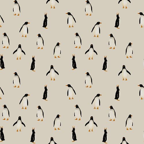 Illustration de pingouins motif peinture aquarelle