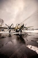 A rusting military plane
