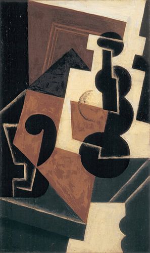 Glas- und Wasserflasche (1917) von Juan Gris