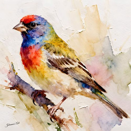 Prachtige vogels van de wereld - Painted bunting vogel