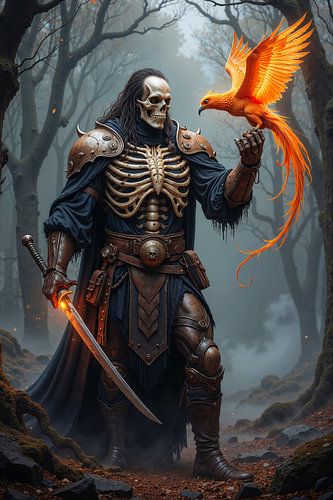 PYRONYX – Een reaper krijger met een kleine feniks op zijn hand