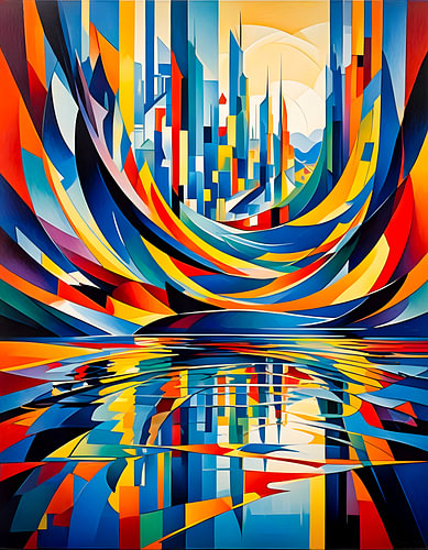 Urban Skyline Reflection Abstraction