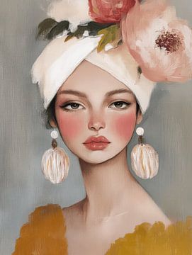 Modern portret, illustratie van Carla Van Iersel