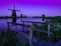 The blue hour at Kinderdijk