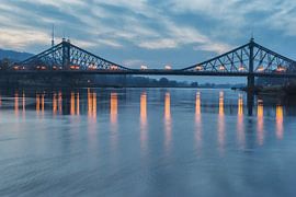 Elbe Bridge "Blue Wonder", Dresden by Gunter Kirsch