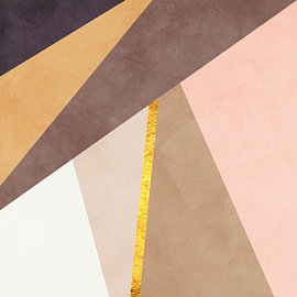 Minimalistische abstrakte Kunst mit geometrischen Formen in Erdtönen von Online Arts