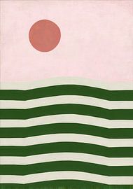 Minimalist colour block design pink green brown by Niklas Maximilian