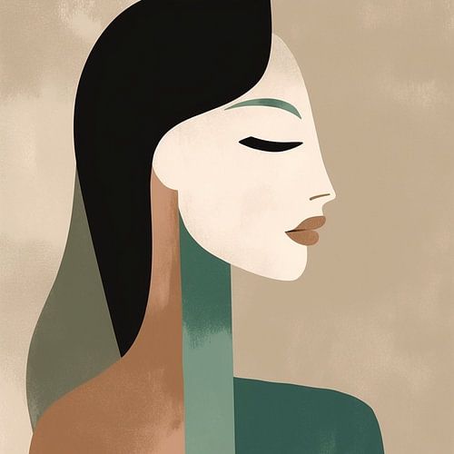 Vrouwelijk Silhouet, elegant minimalistisch