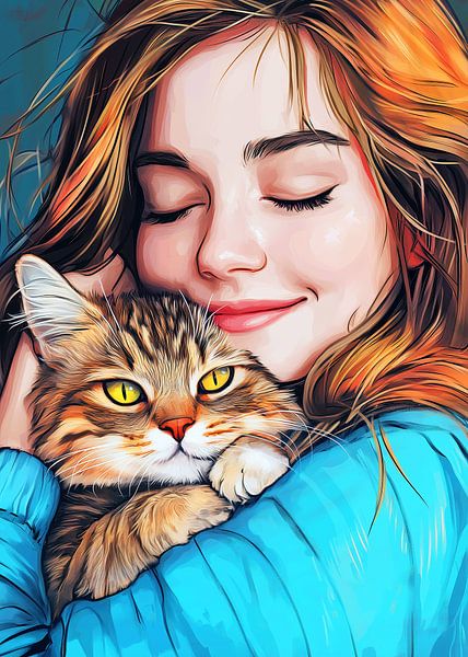 Ik hou van je Kitty #kat van JBJart Justyna Jaszke