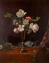 Gemischte Blumen mit einer Schachtel und Perlen, Martin Johnson Heade von Meisterhafte Meister Miniaturansicht
