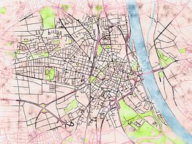 Carte de Worms avec le style 'Soothing Spring' sur Maporia