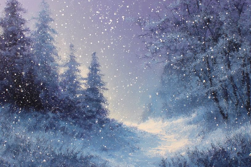 Schneefall auf dem Stillen Winterpfad von Eva Lee