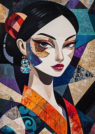 Elegantes Frauenporträt von Blickfänger Gemälde