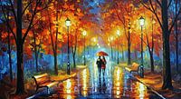 Autumn Romance: Stroll Under the Lamp Posts