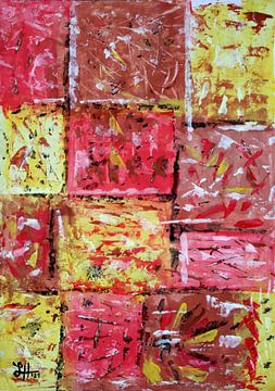 Squares-Komposition in Rot von elha-Art