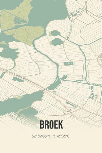 Alte Karte von Broek (Fryslan)