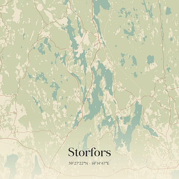 Vintage map of Storfors, Sweden.