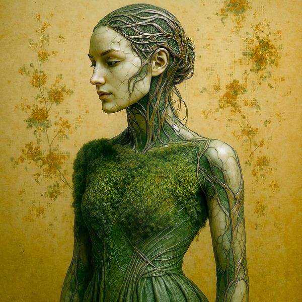 Faces of light: the bearer of the green memory by Klaus Tesching - Art-AI