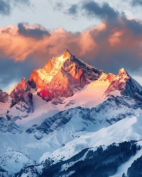 Alpen in een zee van licht van fernlichtsicht