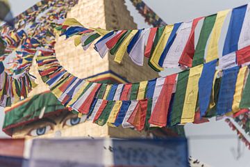 Gebedsvlaggen bij Bouddhanath stoepa in Kathmandu | Nepal