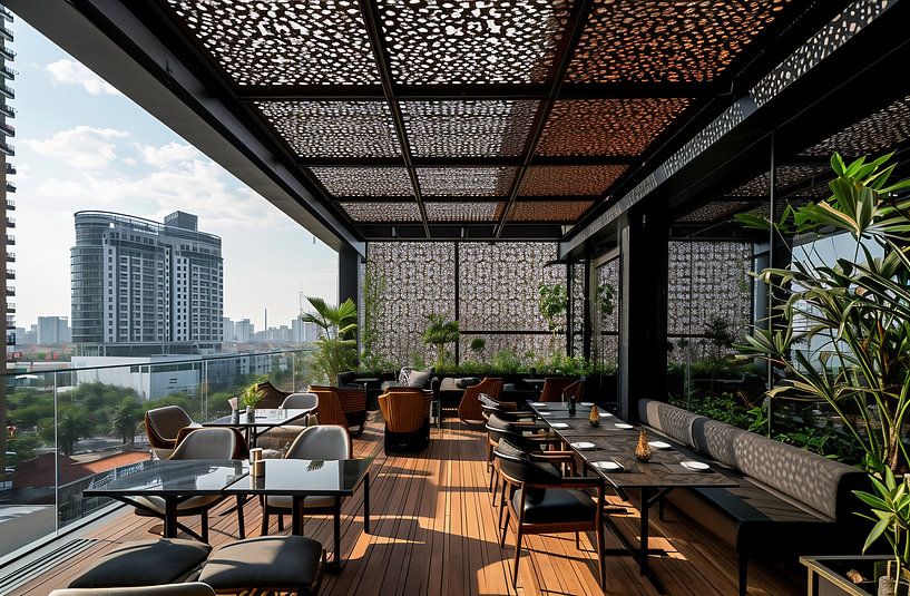 Rooftop Restaurant von fernlichtsicht