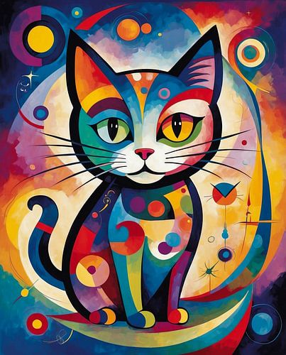 Colourful abstract cat