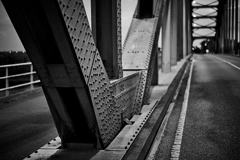 Detail of the Zwolle IJssel bridge in monochrome by Jenco van Zalk