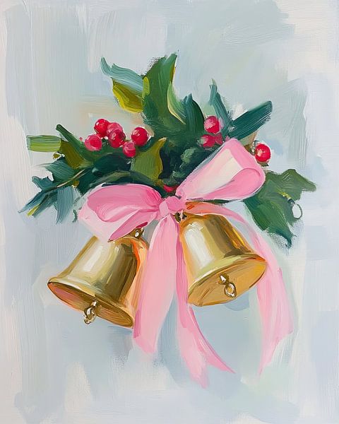 Christmas clocks | Pink Bow Clocks by Wonderful Art