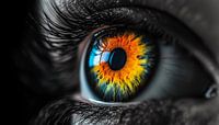 Colourful iris eye panorama