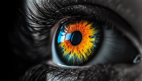 Kleurrijke iris oog panorama