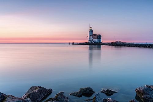Horse from Marken just before sunrise