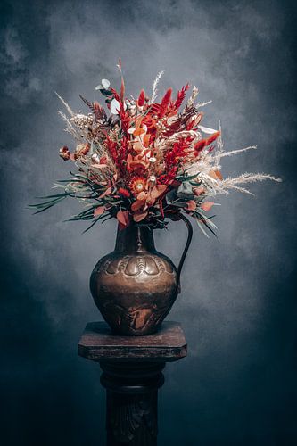 Bouquet of dried flowers "red infinity