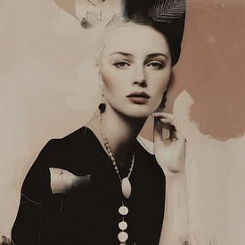 Zeitgenössisches Kunstporträt im Collage-Stil von Carla Van Iersel