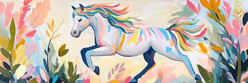 Merry Horse in Garden by Eye catching paintings