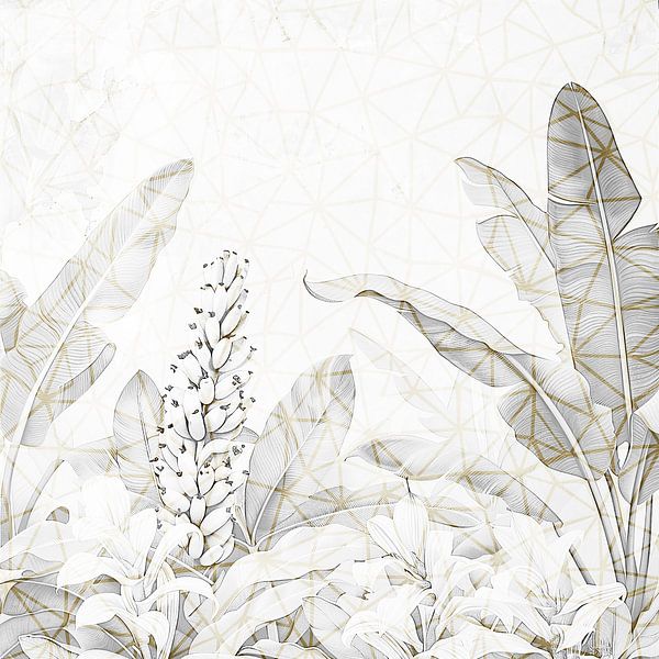 Tropical plants collage by Vlindertuin-Art