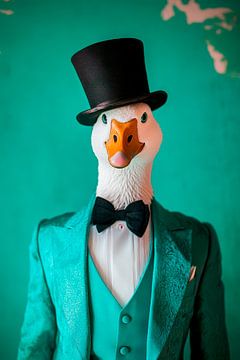 Chique gans in een elegant pak van Poster Art Shop
