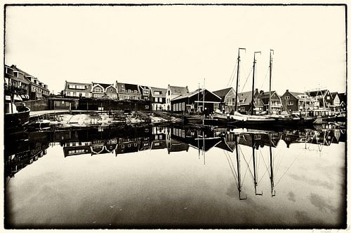 een zwart wit foto van Urk